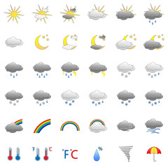 Vector set of flat weather icon