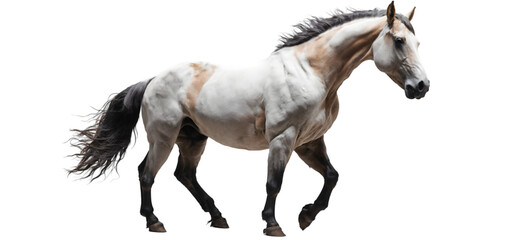 Obraz na płótnie Canvas horse isolated on white background , horse on transparent background PNG, animal, horse PNG high quality photo, white horse 
