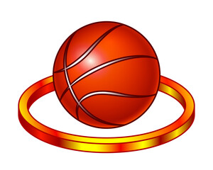 Basketball ball and ring