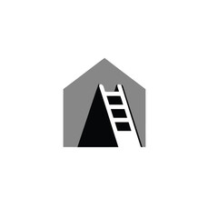 Home with ladder vector art