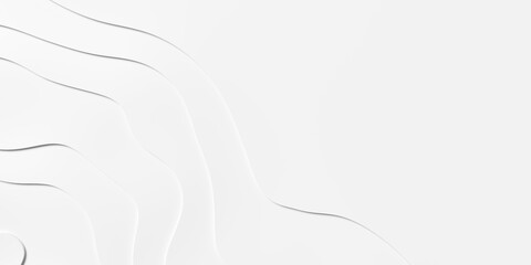 White organic terrain height step lines shapes geometrical background wallpaper banner pattern with copy space flat lay top view from above