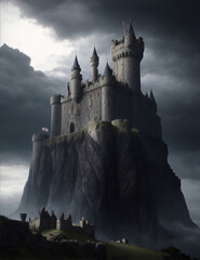 halloween theme castle, generative ai