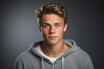 Obraz premium Generative ai close up photo of handsome model man pop star with perfect hairstyle using new nodern gel balm