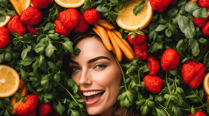 woman with vegetables