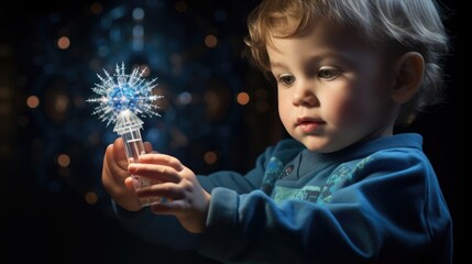 World Immunization Day concept. Viruses around the baby.