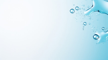 Macro Shots of Pristine Water Droplets: Liquid Elegance on a Blank Canvas Corner