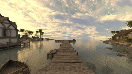 島の突端にある集落 © tsuneomp