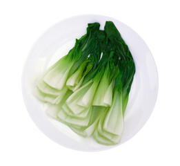 Boiled bok choy isolated on transparent background with png.