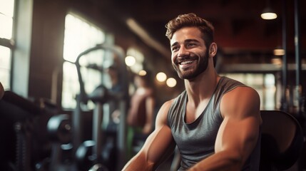 guy smiling in the gym.
