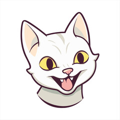 Cute Burmilla Cat Breed Colorful Watercolor Funny Face Cartoon Kawaii Clipart Illustration