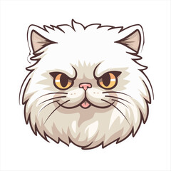 Cute Colorpoint Persian Cat Breed Colorful Watercolor Funny Face Cartoon Kawaii Clipart Illustration