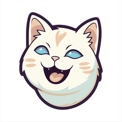 Cute Javanese Cat Breed Colorful Watercolor Funny Face Cartoon Kawaii Clipart Illustration