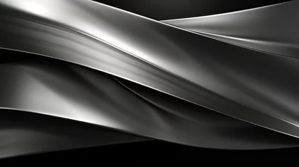 Zelfklevend Fotobehang metal waves background. © Yahor Shylau 
