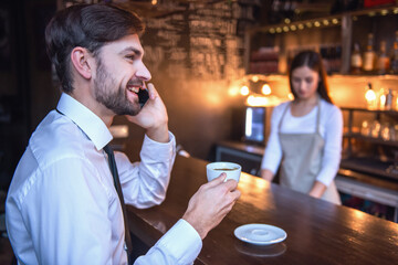 Businessman at the cafe