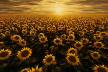 field of sunflowers, Generative AI