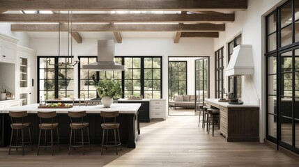 Luxury farmhouse decor with rich black accents kitchen