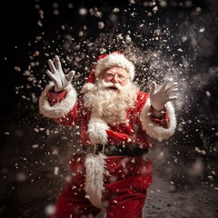 Santa Claus is dancing in the christmas Time