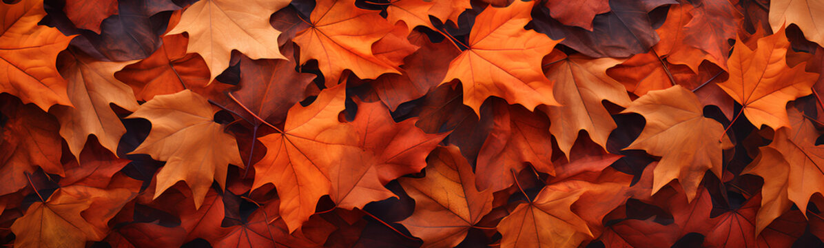 Background of orange and yellow autumn leaves.