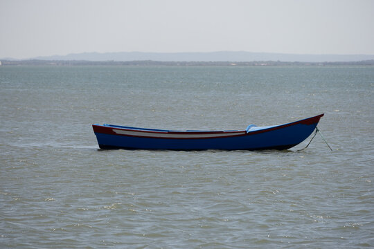 Small isolate boat on the sea
