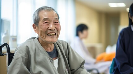 Obraz premium Asian senior medical patient in a medical setting. generative AI