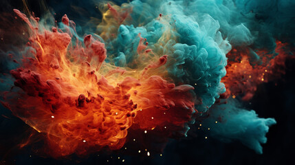 Sfondo. Supernova. Esplosione di colori. Ai generated. - obrazy, fototapety, plakaty