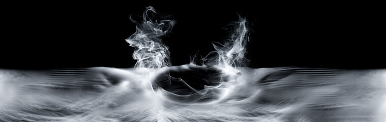 Real smoke exploding and swirling outwards. Dramatic smoke or fog effect for spooky Halloween or...