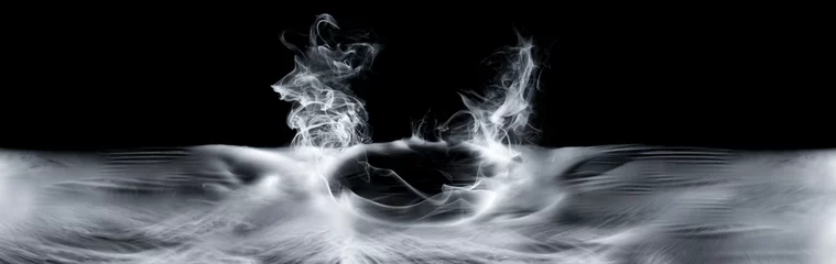 Fototapeten Real smoke exploding and swirling outwards. Dramatic smoke or fog effect for spooky Halloween or other dramatic background. © Leigh Prather