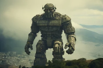 Fotobehang 都市に現れた巨人,Generative AI AI画像 © beeboys