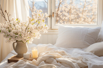 Bedroom views in spring. A cozy place to rest.
