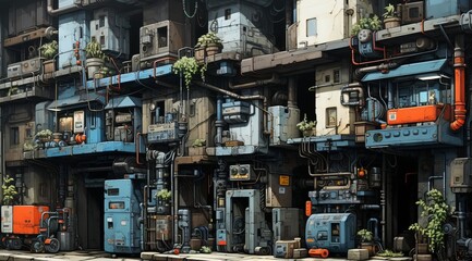 Fototapeta premium 密集している住宅街,Generative AI AI画像