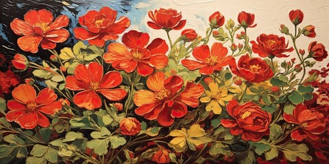 Vintage floral canvas