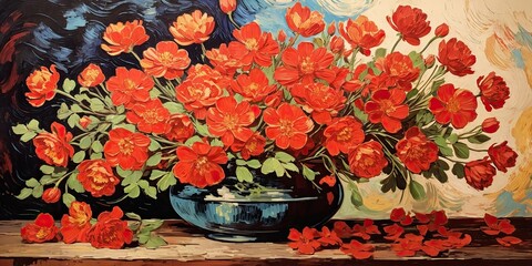 Vintage floral canvas