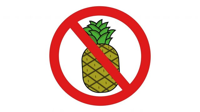 logo animation is prohibited from eating pineapple