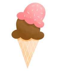 Cute cone ice cream illustration