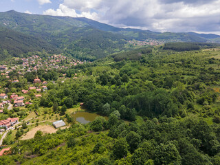 Naklejka na ściany i meble Aerial view of Vitosha Mountain, Bulgaria