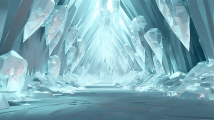 white crystal caverns background, AI Generated