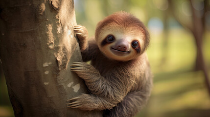Baby Sloth in Tree in Costa Rica 