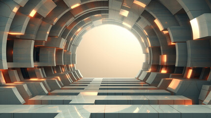 render futuristic tunnel background, AI Generated