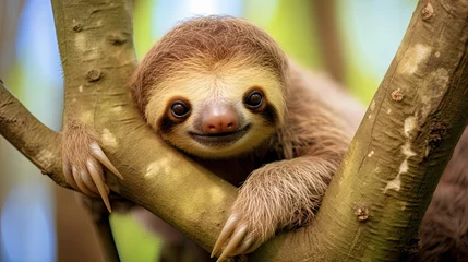 Fototapeten Baby Sloth in Tree in Costa Rica  © Ziyan Yang