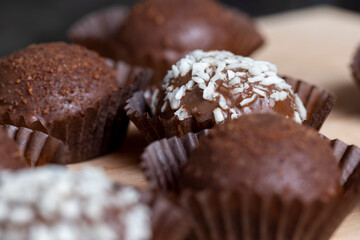 Chocolates with coconut sweet filling