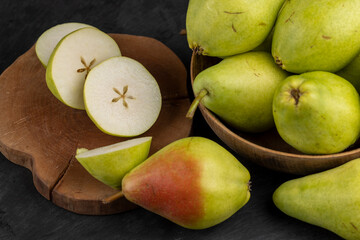 delicious pears washed and ready for cooking