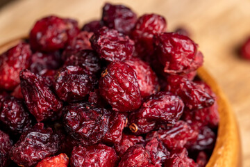Dried red cranberries with sugar syrup