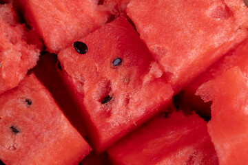 juicy and fresh pieces of red watermelon