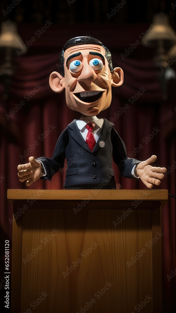Wall mural Puppet politician. Puppet with suit. generative AI - Wall murals