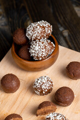 Chocolates with coconut sweet filling