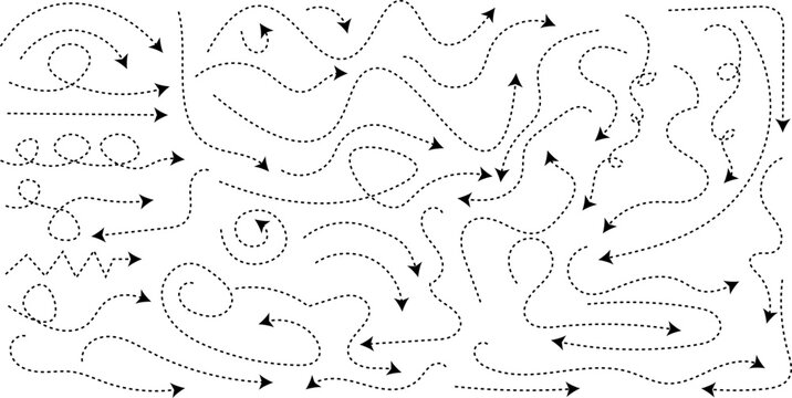 black white dash arrows icon set