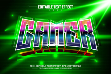 Gamer 3D editable text effect template © nicemorning