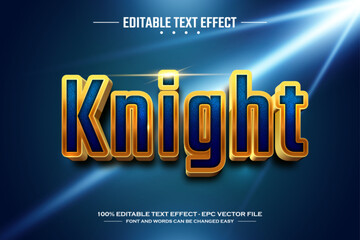 Knight 3D editable text effect template