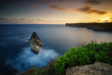 Cliff view of Lombok beach