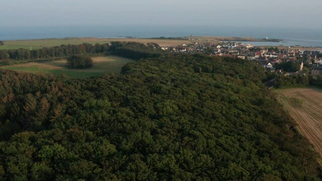Small Scotland town by the water aerial